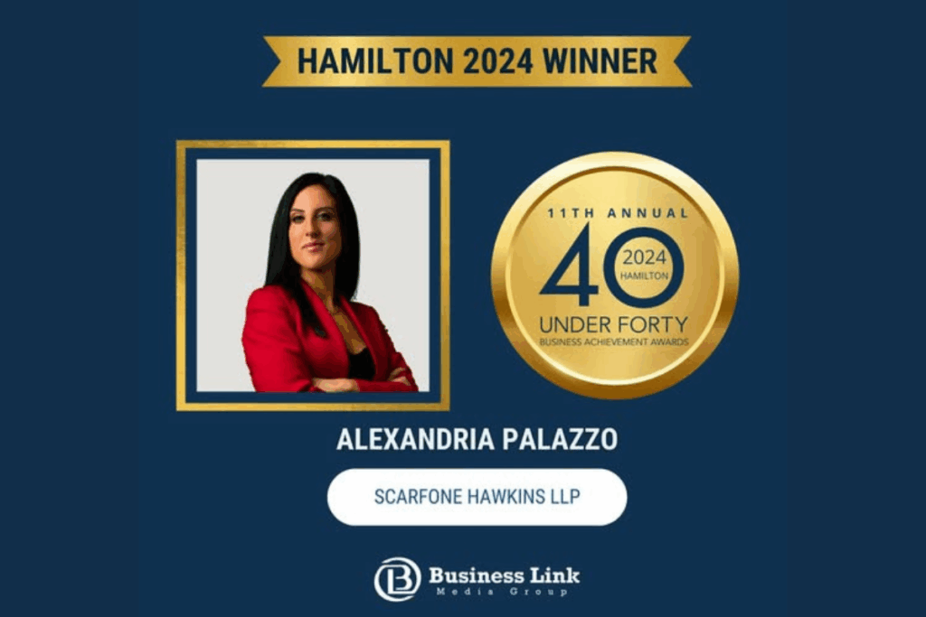 Winner 40 Under 40 Business Awards Hamilton Alexandria